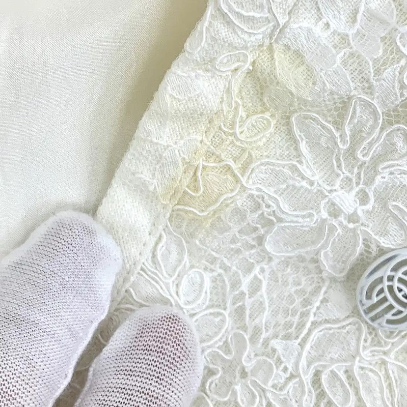 Chanel Chanel Beige Cotton Lace Skirt 0089 Size 22" - 9 Thumbnail