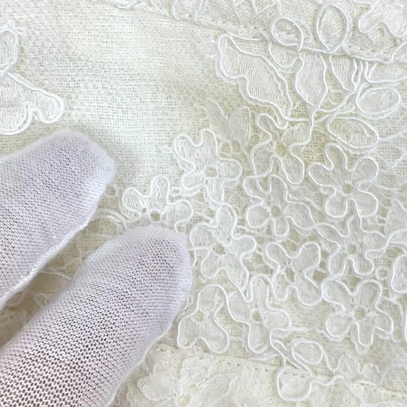 Chanel Chanel Beige Cotton Lace Skirt 0089 Size 22" - 10 Thumbnail