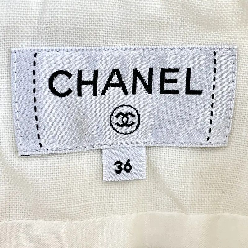Chanel Chanel Beige Cotton Lace Skirt 0089 Size 22" - 6 Thumbnail