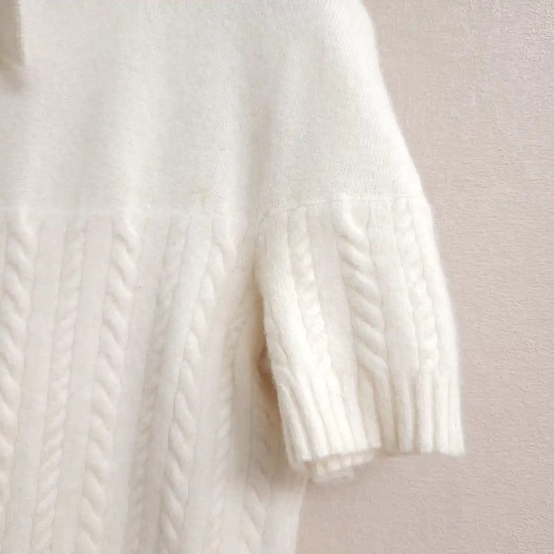 Chanel Chanel White Cashmere Short Sleeve Top 0089 Size S / US 4 / IT 40 - 7 Thumbnail