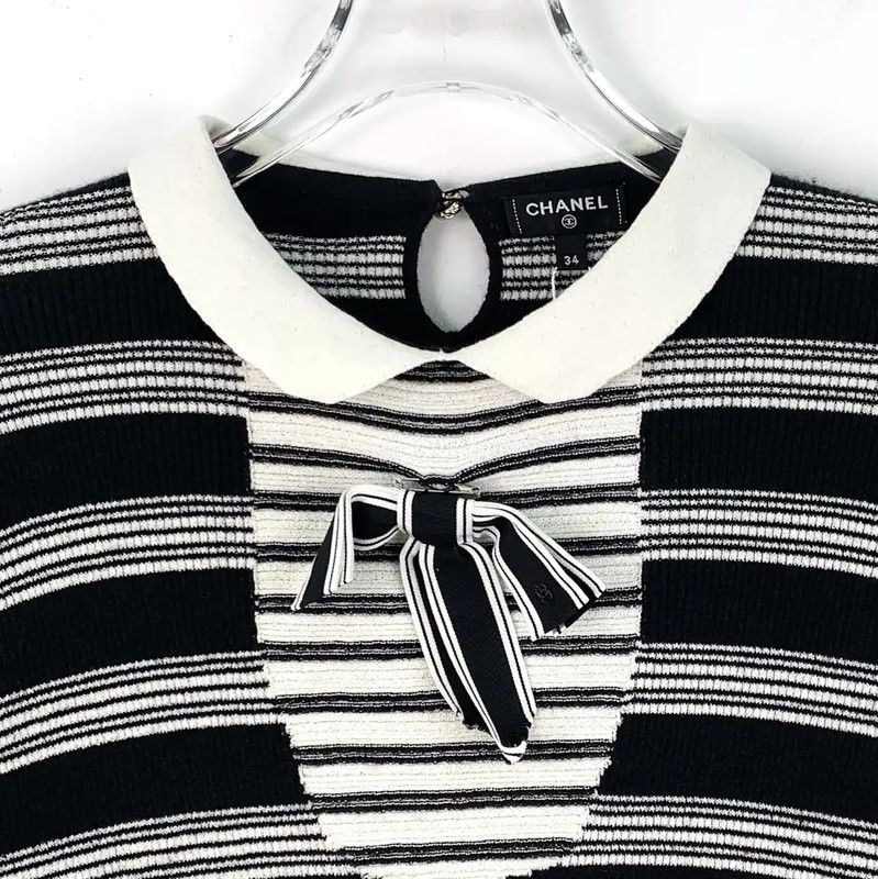 Chanel Chanel Striped Nylon T-Shirt with Bow 0089 Size XXS / US 00 / IT 34 - 4 Thumbnail