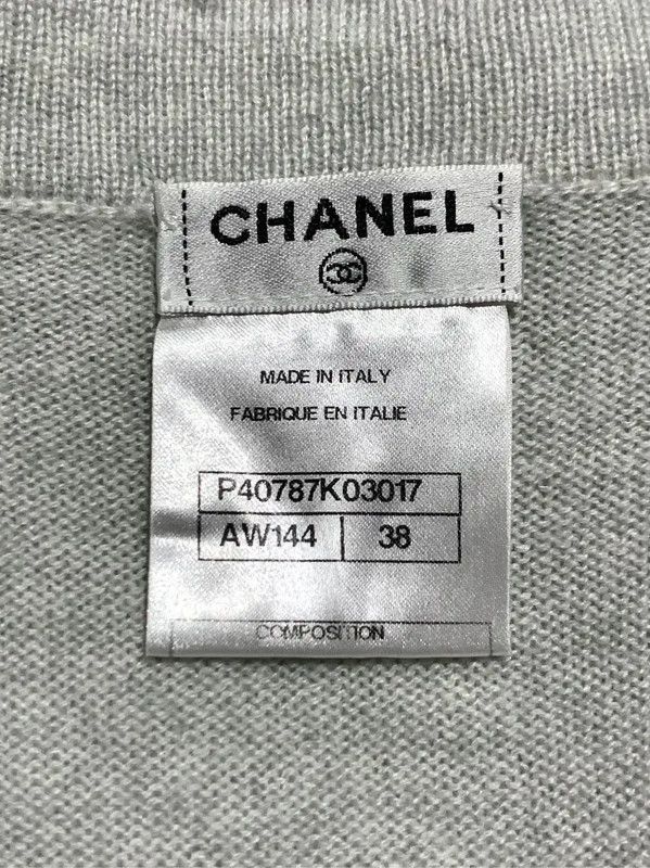 Chanel Chanel Light Gray Cotton Cardigan for Women 0089 Size S / US 4 / IT 40 - 5 Thumbnail