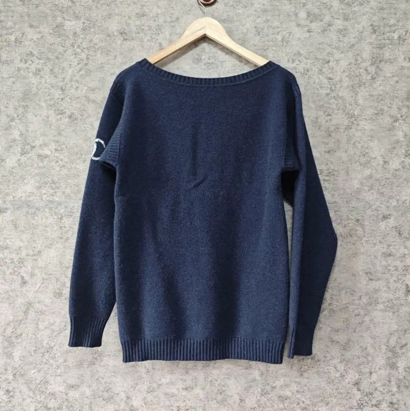 Chanel Chanel Navy Wool Lion Sweater 0089 Size M / US 6-8 / IT 42-44 - 2 Thumbnail
