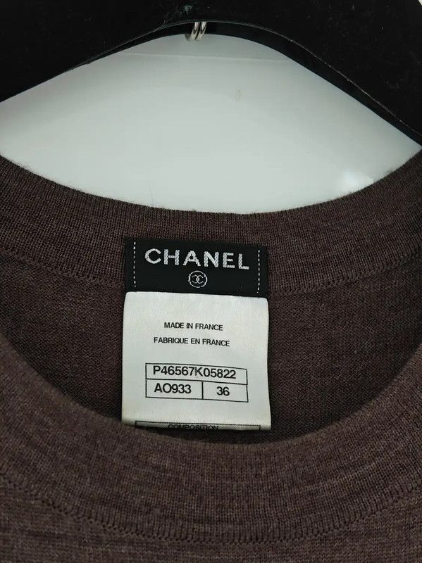 Chanel Chanel Gray Wool Short Sleeve Dress 0089 Size S / US 4 / IT 40 - 4 Thumbnail