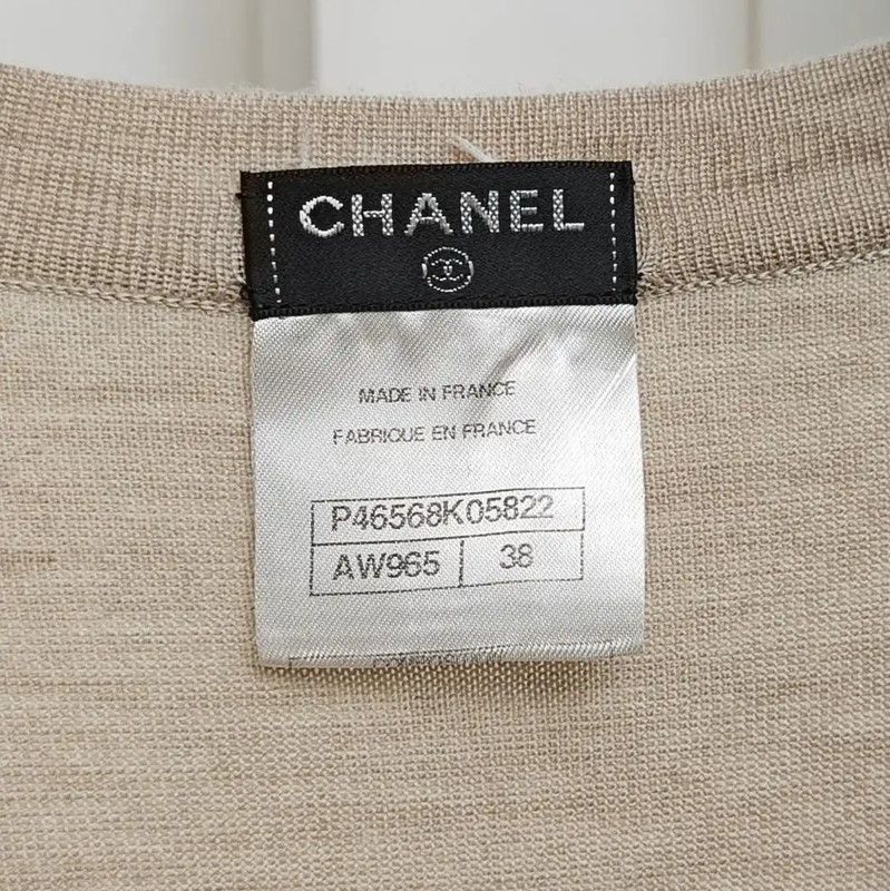 Chanel Chanel Wool Logo Dress in Beige 0089 Size M / US 6-8 / IT 42-44 - 5 Thumbnail