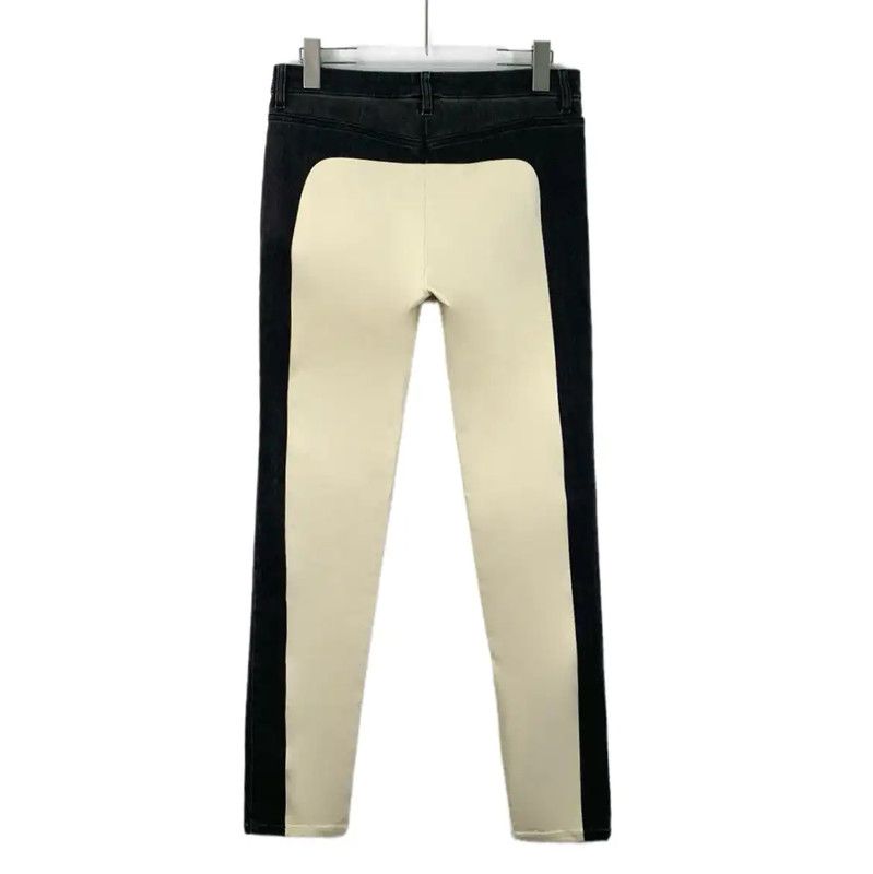 Chanel Chanel Color Block Cotton Women's Denim Pants 0089 Size 23" - 2 Thumbnail