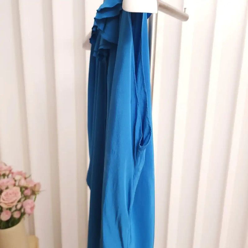 Chanel Chanel Blue Silk Cold Shoulder Blouse 0089 Size M / US 6-8 / IT 42-44 - 9 Thumbnail