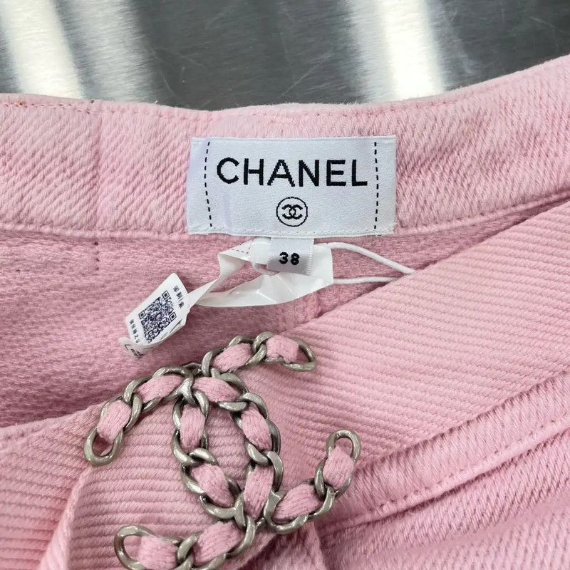 Chanel Chanel Pink Women's Shorts Size S 0089 Size 23" - 3 Thumbnail