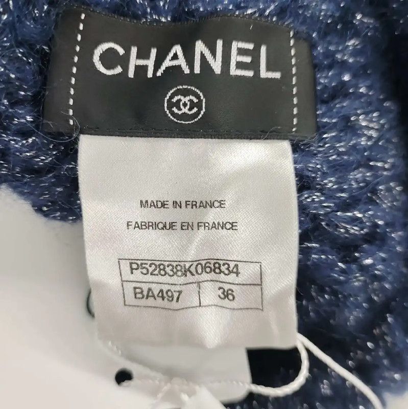 Chanel Chanel Navy Cashmere Pullover Sweater 0089 Size M / US 6-8 / IT 42-44 - 3 Thumbnail