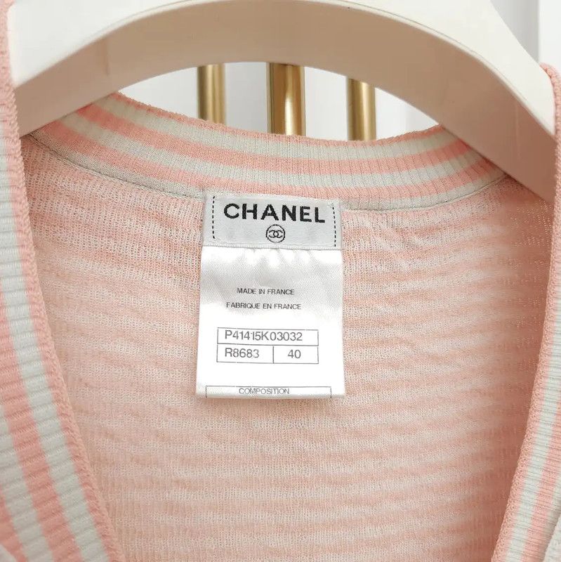 Chanel Chanel Striped Dress in Soft Pink for Women 0089 Size M / US 6-8 / IT 42-44 - 4 Thumbnail