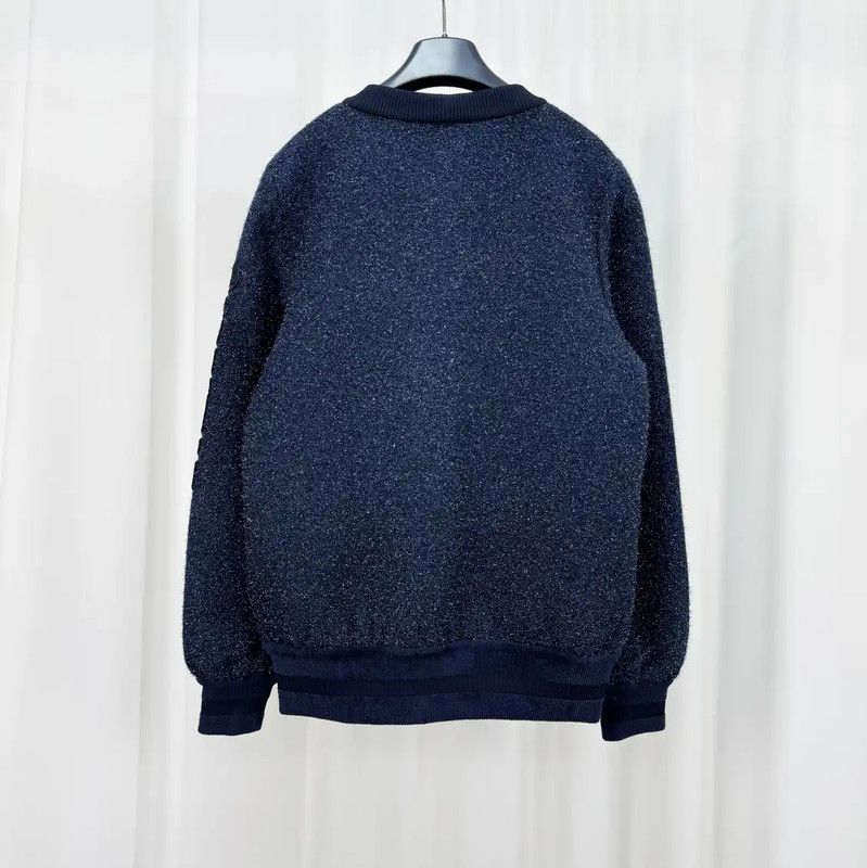 Chanel Chanel Navy Blue Knit Sweatshirt for Women 0089 Size M / US 6-8 / IT 42-44 - 2 Thumbnail
