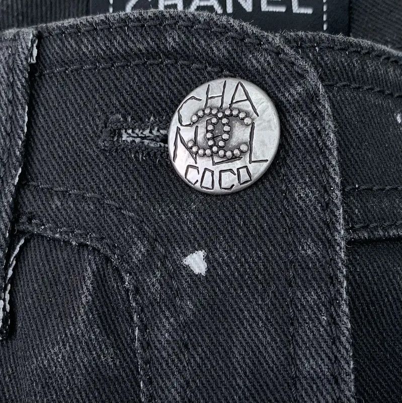 Chanel Chanel Black Cotton Ladies Jeans 0089 Size 22" - 6 Thumbnail