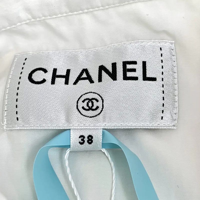 Chanel Chanel White Cotton Sleeveless Shirt 0089 Size S / US 4 / IT 40 - 5 Thumbnail
