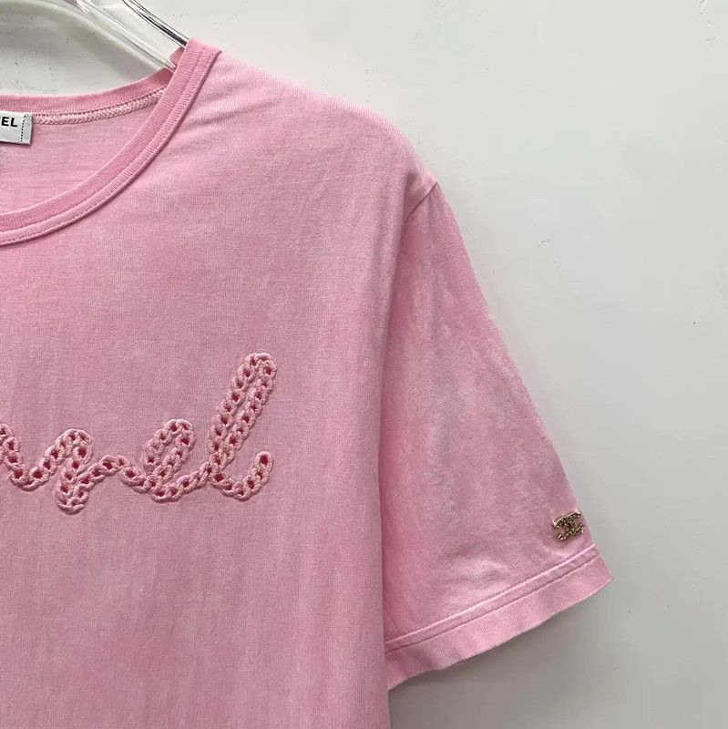 Chanel Chanel Pink Cotton Women's T-Shirt 0089 Size ONE SIZE - 3 Thumbnail