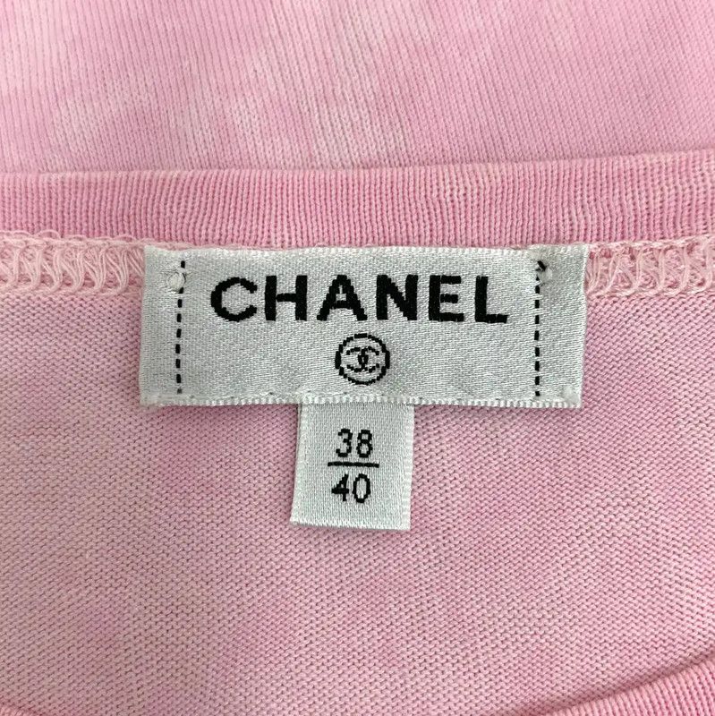 Chanel Chanel Pink Cotton Women's T-Shirt 0089 Size ONE SIZE - 6 Thumbnail