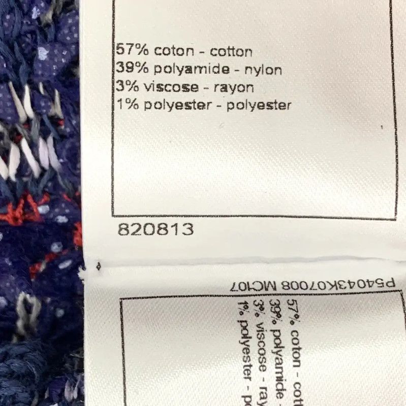 Chanel Chanel Navy Blue Cotton Women's T-Shirt 0089 Size M / US 6-8 / IT 42-44 - 7 Thumbnail