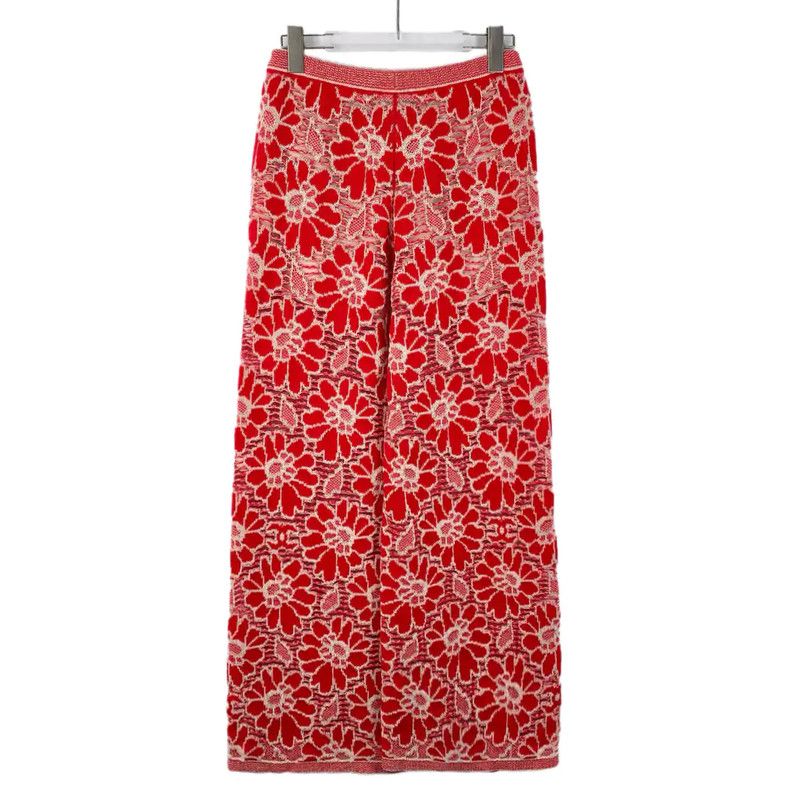 Chanel Chanel Red Wool Casual Pants 0089 Size 22" - 2 Thumbnail