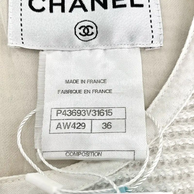 Chanel Chanel White Cotton Sleeveless Dress for Women 0089 Size XS / US 0-2 / IT 36-38 - 6 Thumbnail