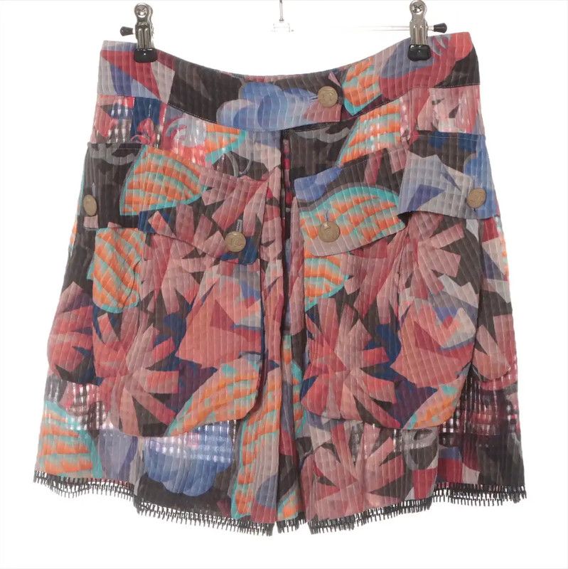 Chanel Chanel Colorful Cotton Blend Midi Skirt 0089 Size 23" - 3 Thumbnail