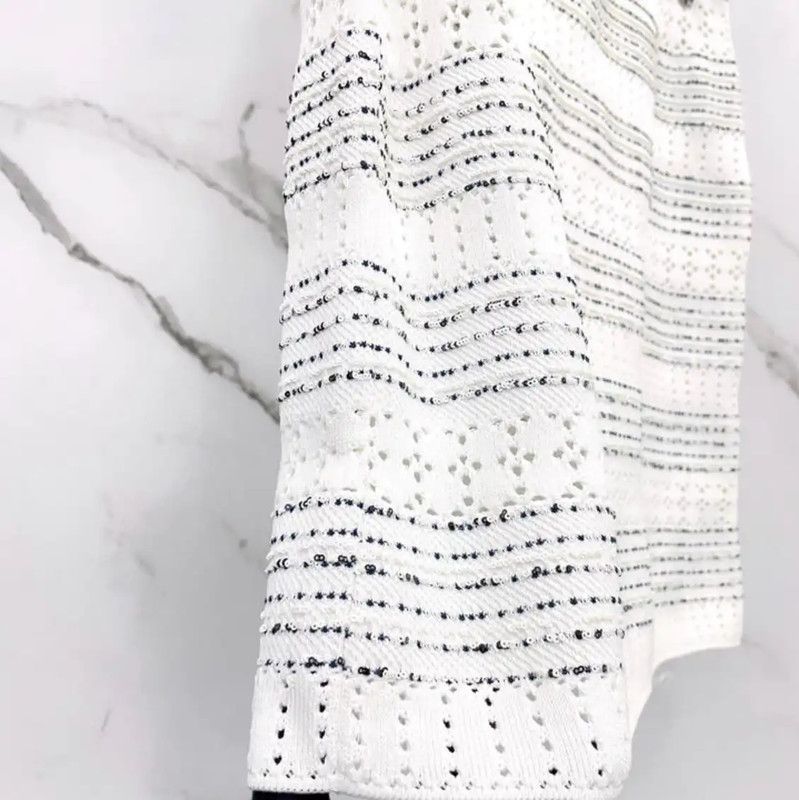 Chanel Chanel White Cotton Women's Skirt 0089 Size 30" / US 8 / IT 44 - 6 Thumbnail