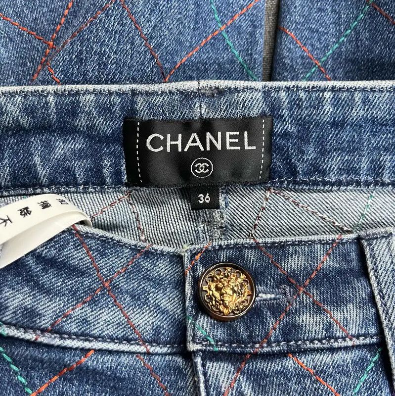 Chanel Chanel Blue Cotton Denim Pants Size S 0089 Size 24" / US 00 / IT 34 - 3 Thumbnail