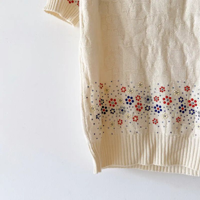 Chanel Chanel Spring Autumn Beige Cashmere Knit Short Sleeve T-shirt 0089 Size M / US 6-8 / IT 42-44 - 5 Thumbnail