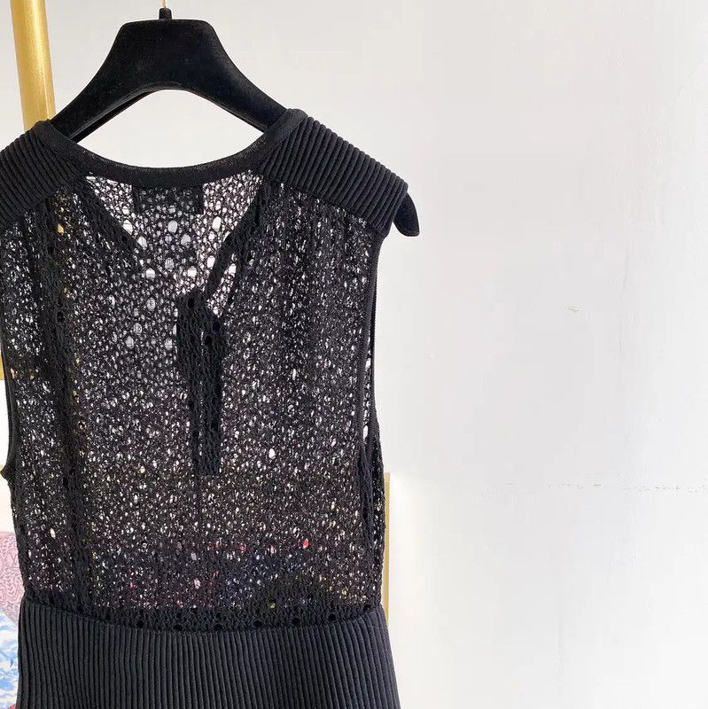 Chanel Chanel Summer Black Cotton Midi Dress 0089 Size M / US 6-8 / IT 42-44 - 5 Thumbnail