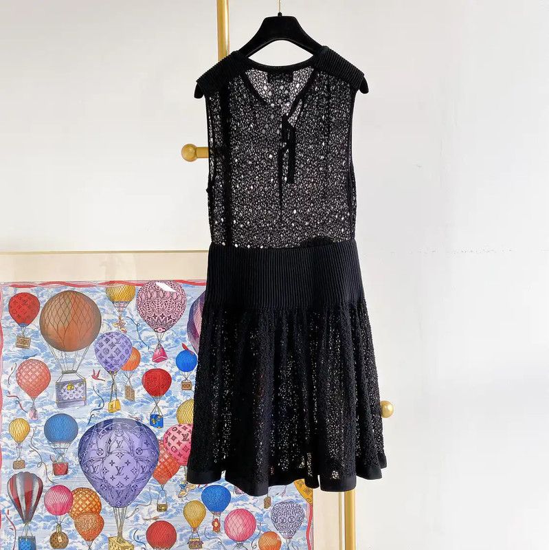 Chanel Chanel Summer Black Cotton Midi Dress 0089 Size M / US 6-8 / IT 42-44 - 2 Thumbnail