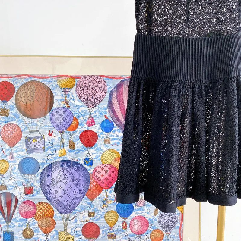 Chanel Chanel Summer Black Cotton Midi Dress 0089 Size M / US 6-8 / IT 42-44 - 6 Thumbnail