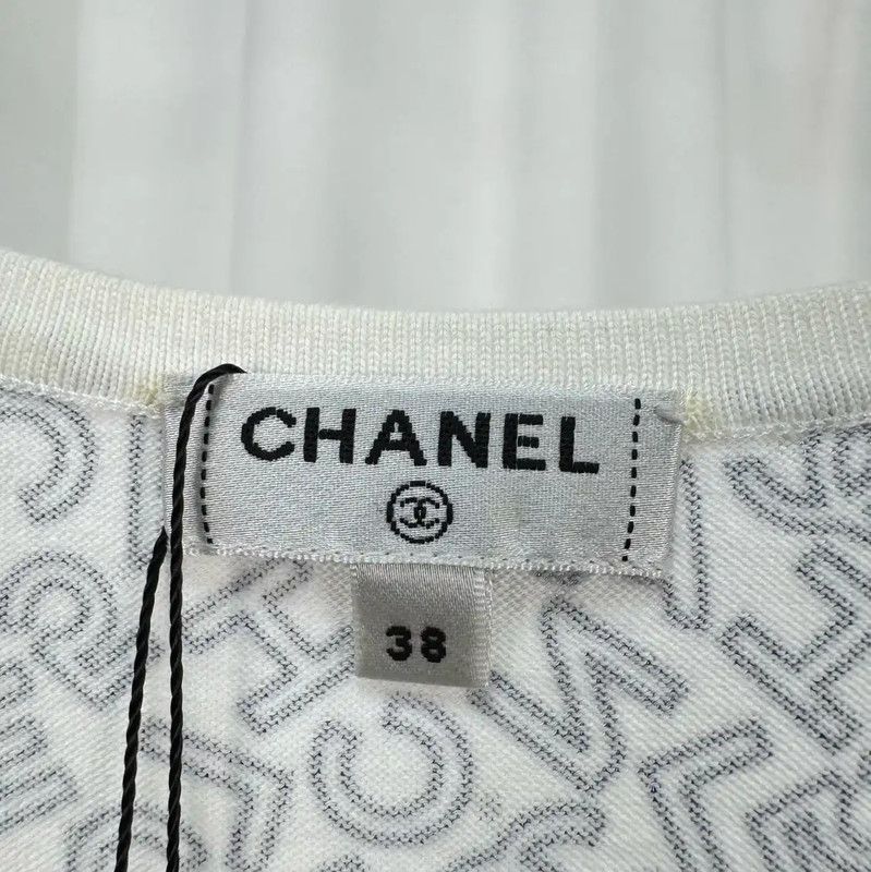 Chanel Summer White Cotton Sleeveless Crop Top 0089