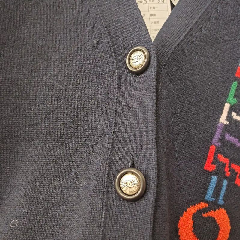 Chanel Chanel Navy Cashmere Women's Cardigan 0089 Size XS / US 0-2 / IT 36-38 - 8 Thumbnail