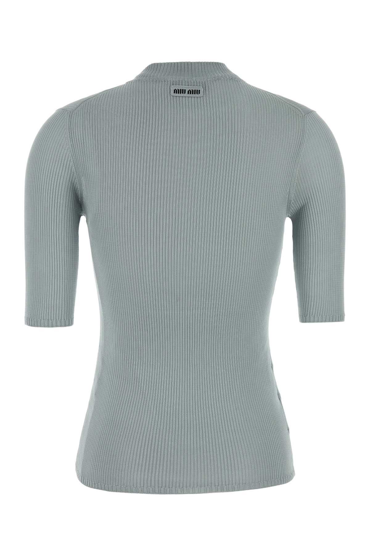 Miu Miu Powder Blue Silk Top Size XS / US 0-2 / IT 36-38 - 2 Thumbnail