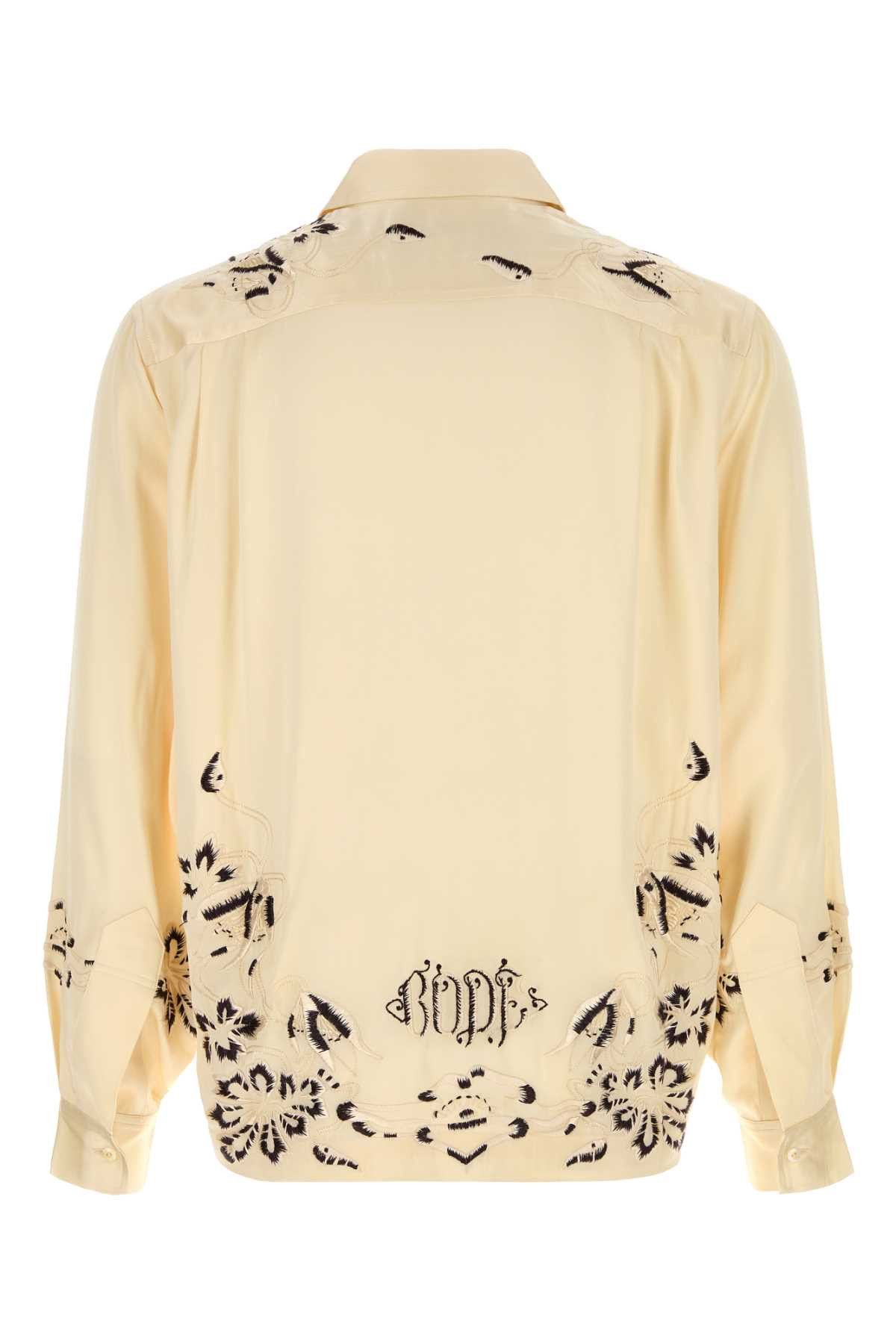 Bode Cream Satin Phantasm Shirt Size US XXL / EU 58 / 5 - 2 Thumbnail