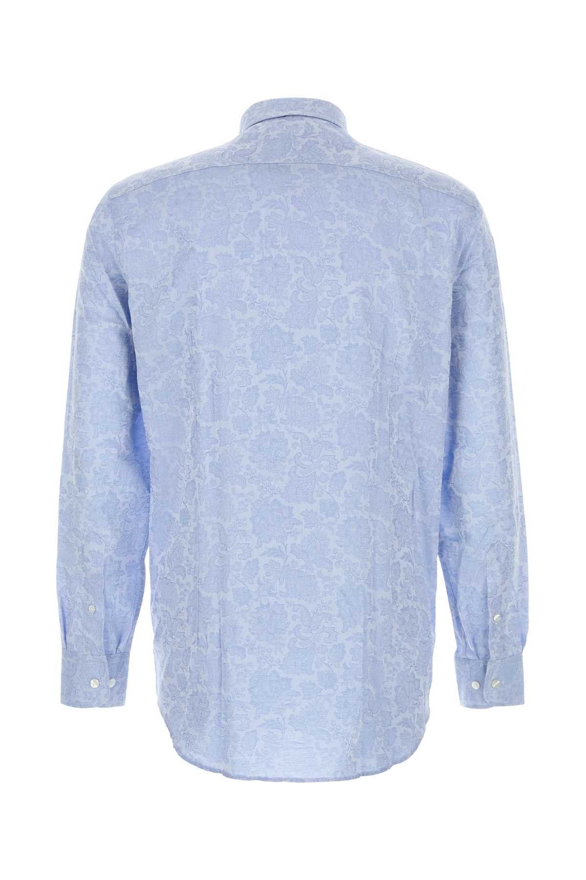 Etro Light Blue Jacquard Shirt Size US L / EU 52-54 / 3 - 2 Thumbnail