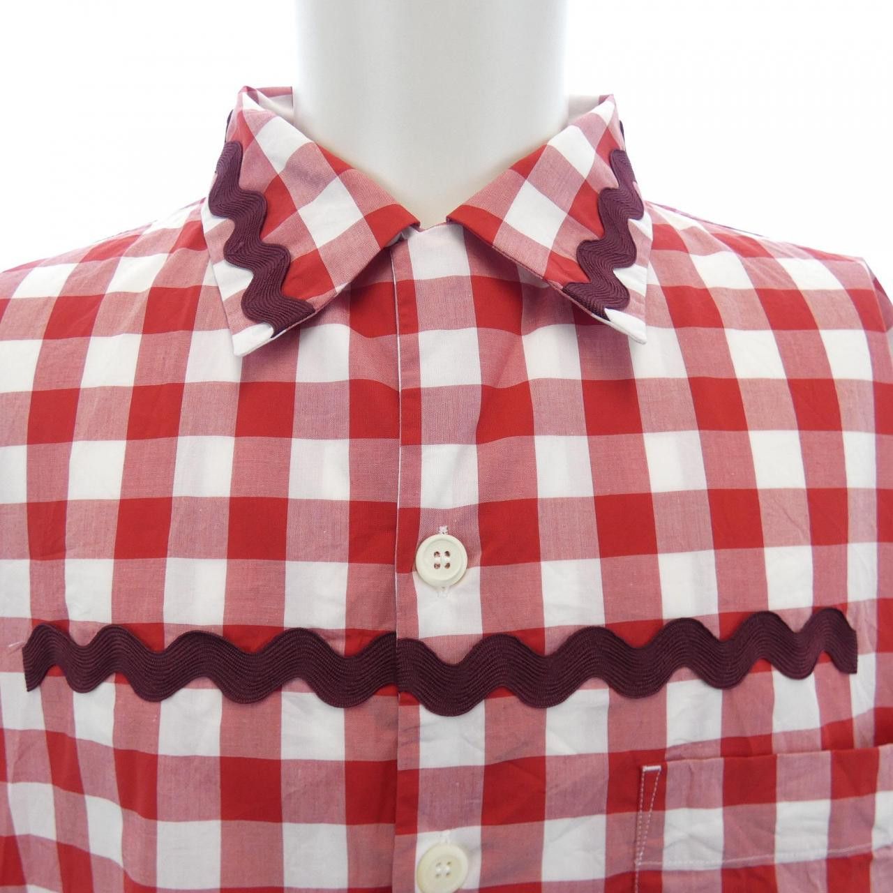 Prada Prada Prada S/S Shirt Cotton Tops UCS434S2311LTR DUTY FREE for USA Size ONE SIZE - 5 Thumbnail