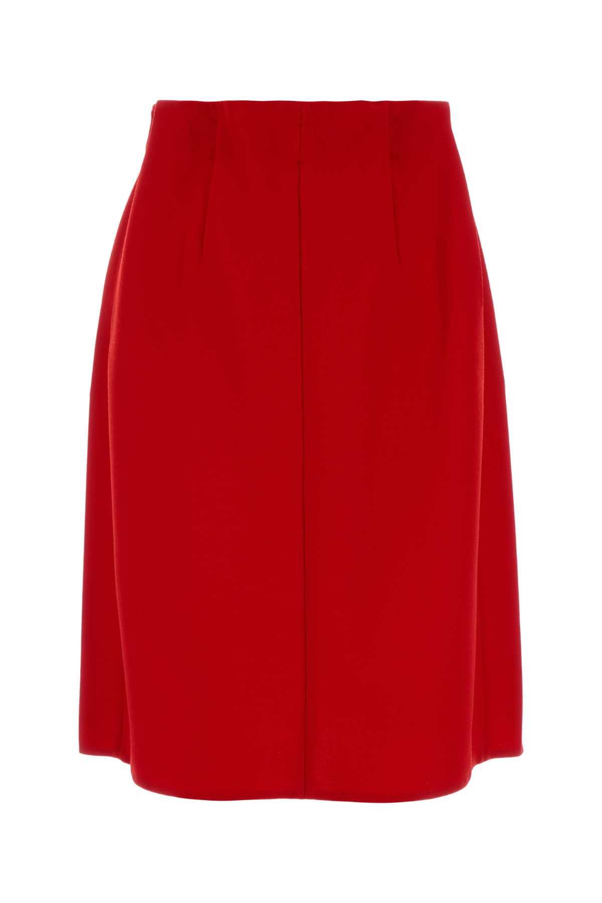 Prada Red Wool Skirt Size 27" / US 4 / IT 40 - 2 Thumbnail