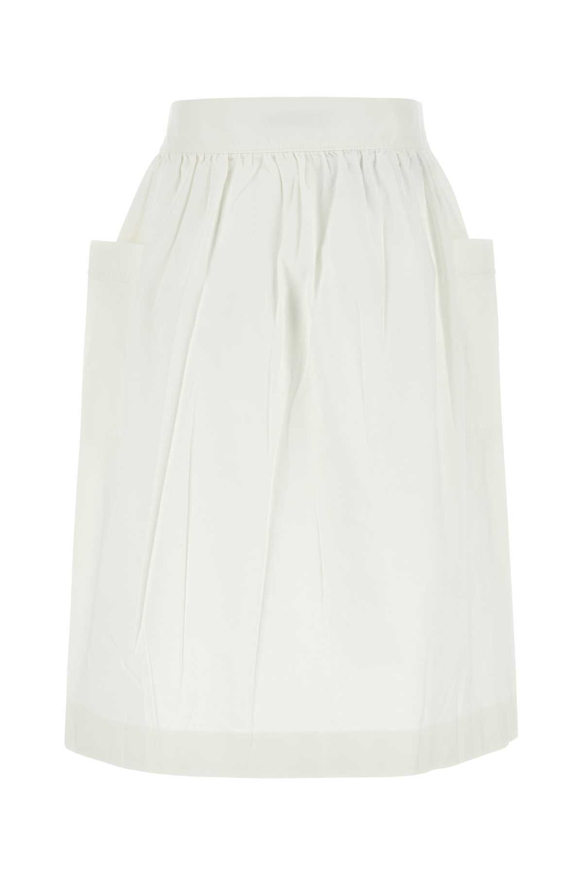 Prada White Gabardine Skirt Size 26" / US 2 / IT 38 - 2 Thumbnail