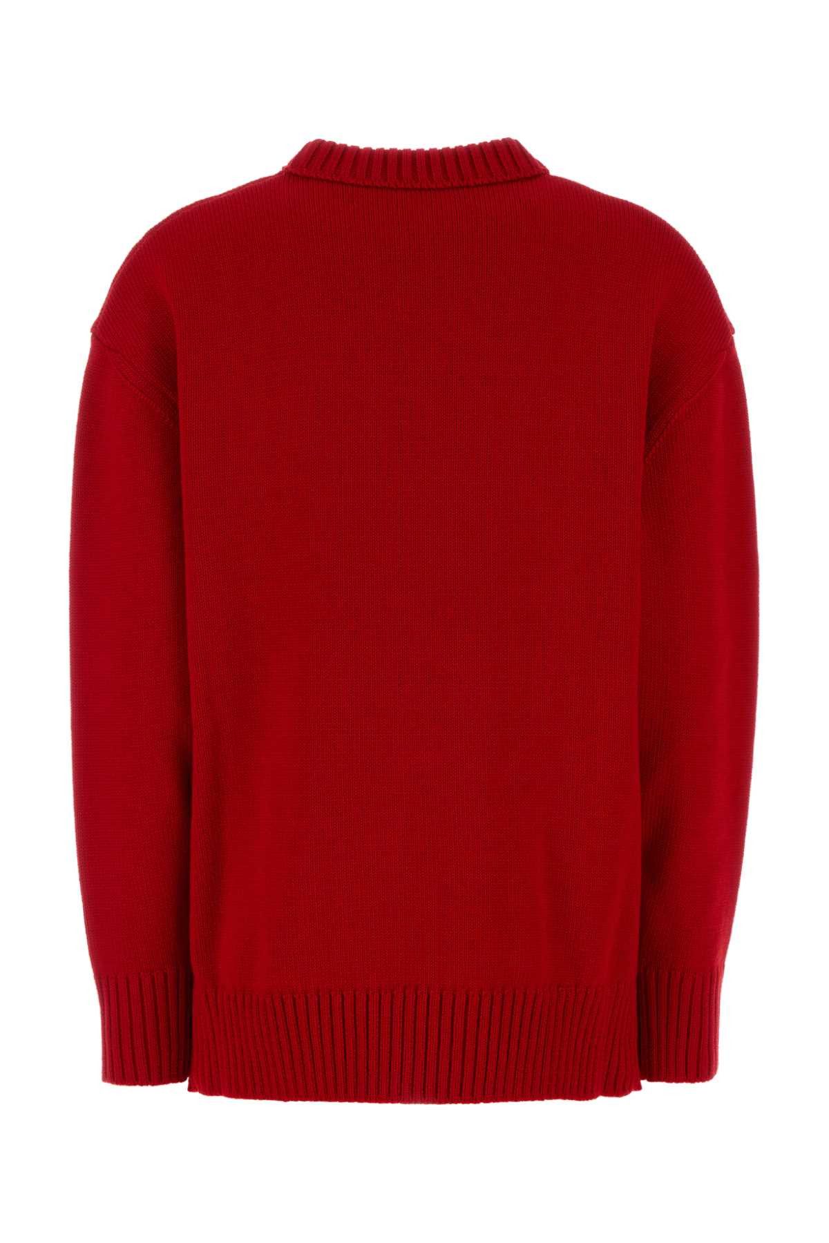 Prada Red Wool Oversize Sweater Size XS / US 0-2 / IT 36-38 - 2 Thumbnail