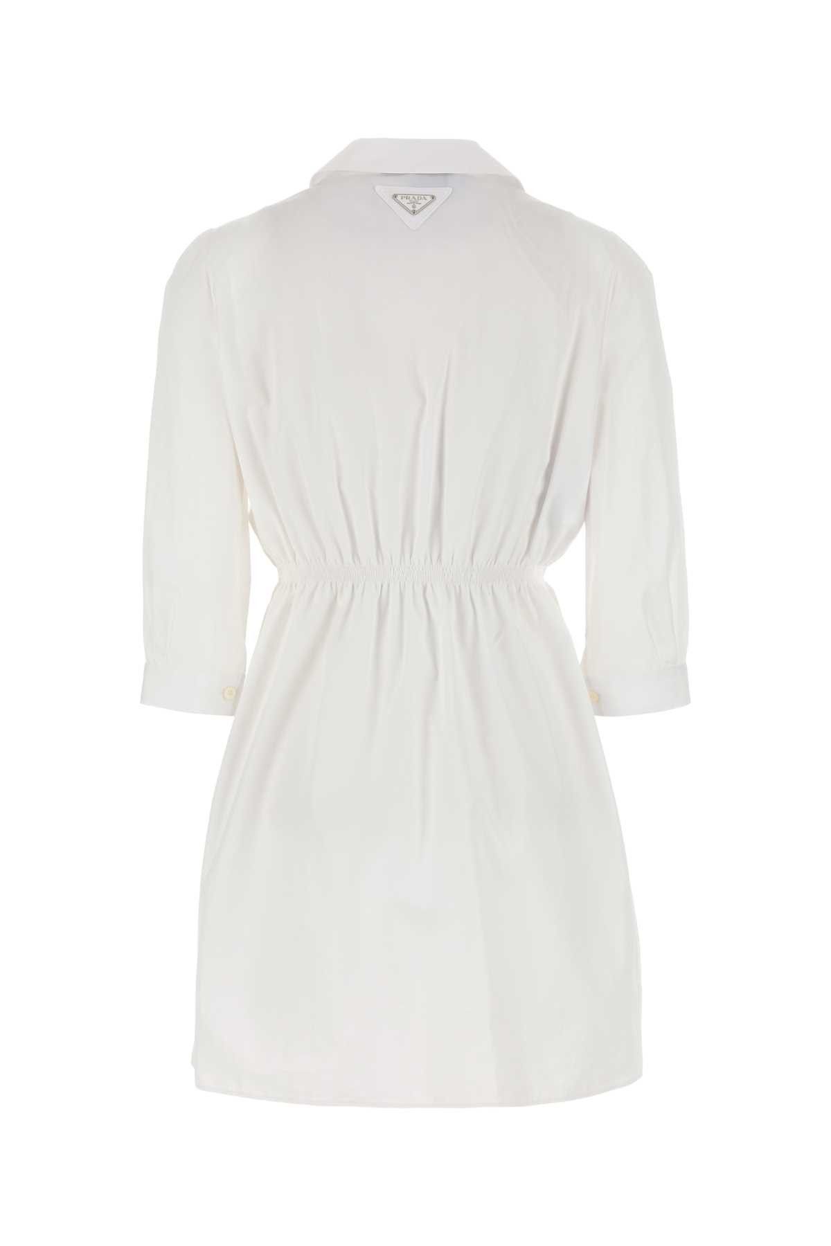Prada White Poplin Shirt Dress Size XS / US 0-2 / IT 36-38 - 2 Thumbnail