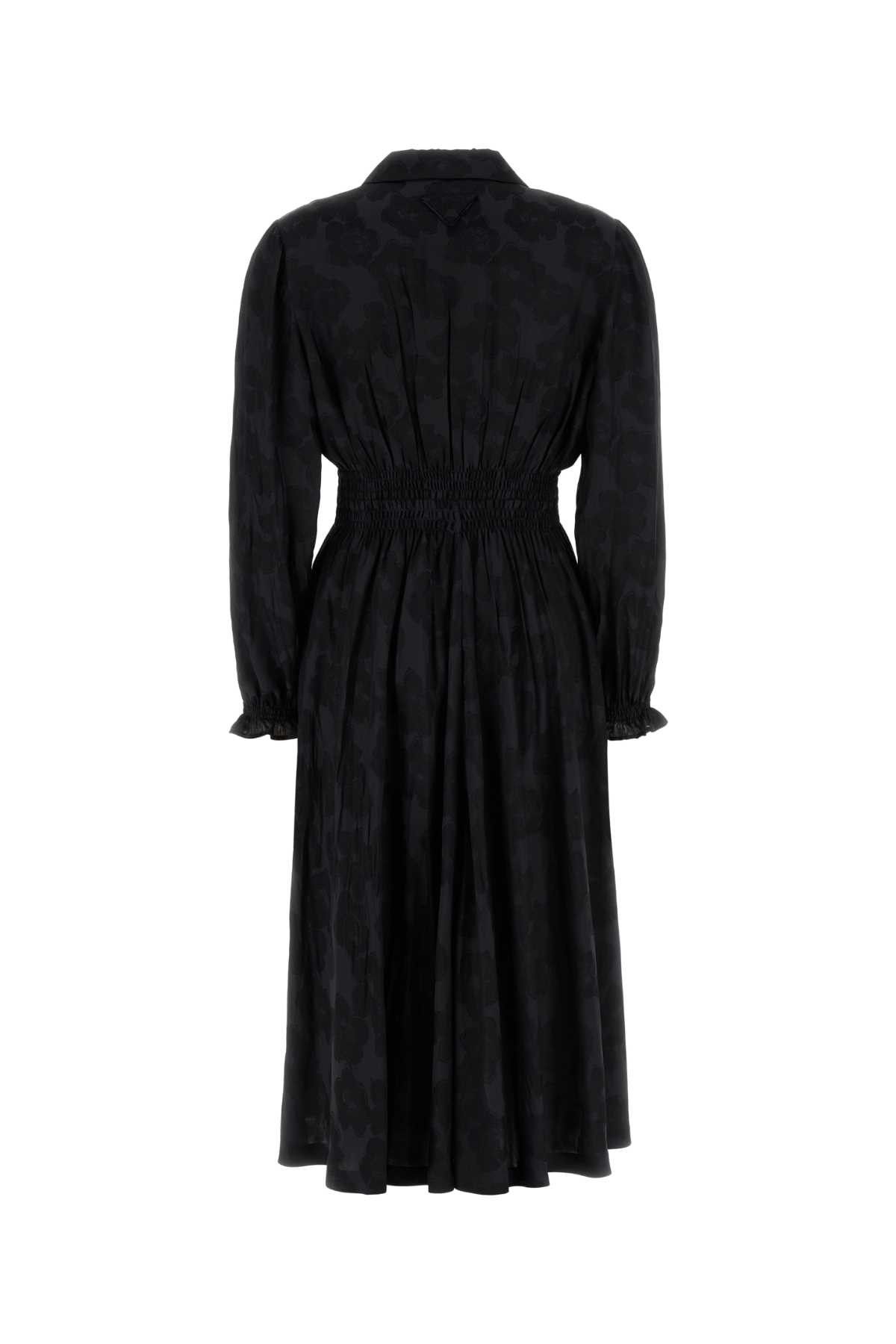 Prada Black Jacquard Dress Size XS / US 0-2 / IT 36-38 - 2 Thumbnail