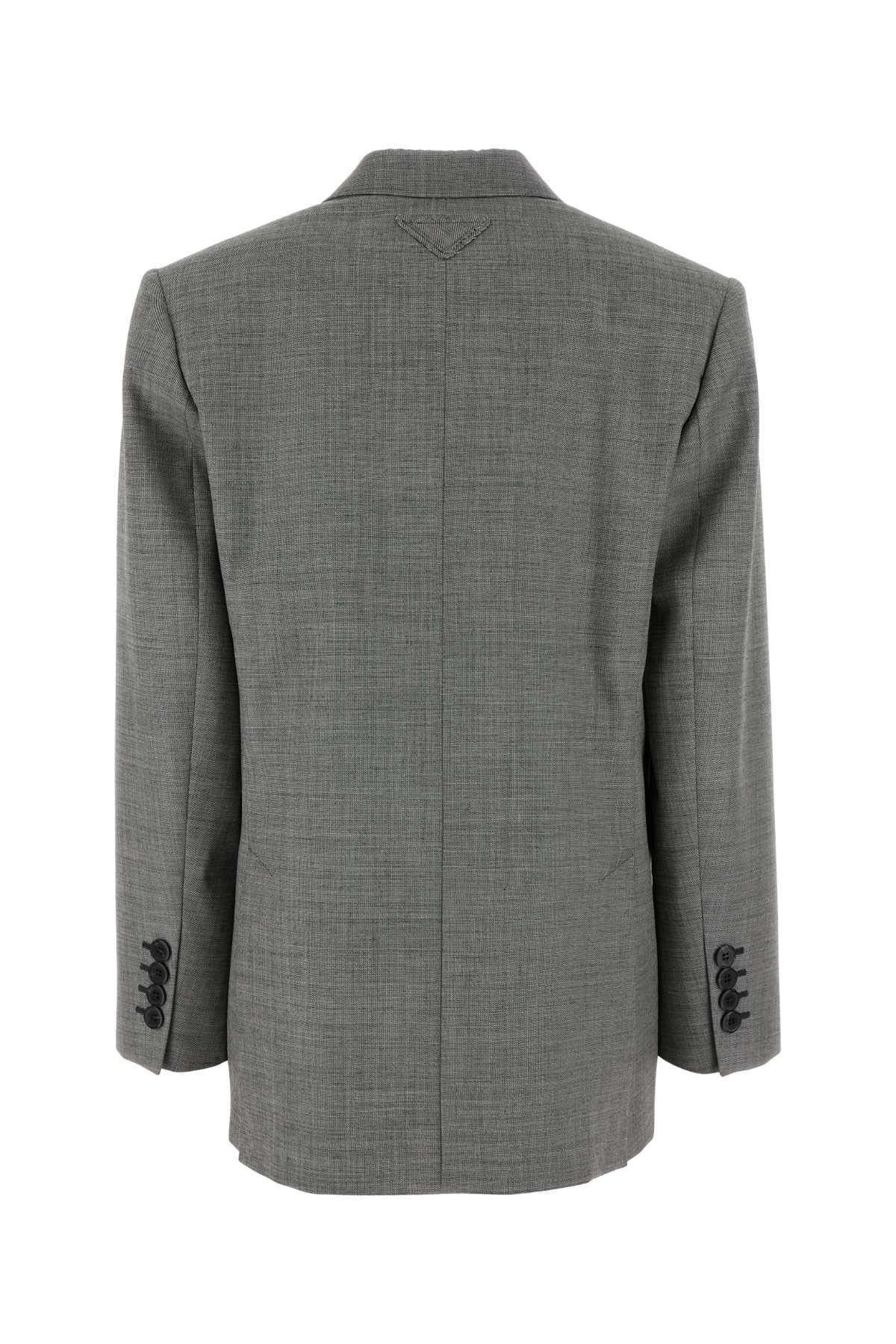 Prada Grey Wool Blazer Size S / US 4 / IT 40 - 2 Thumbnail