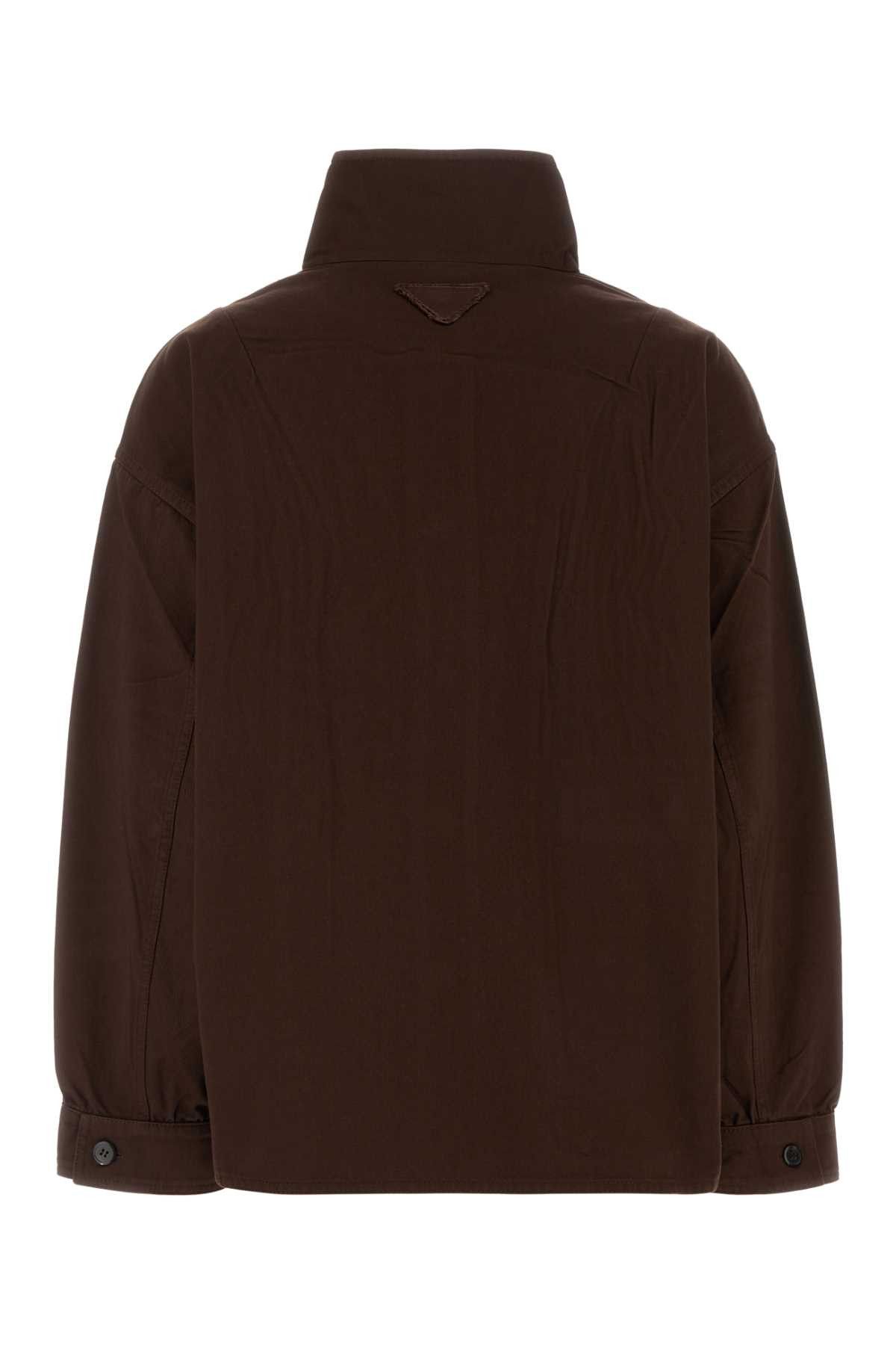 Prada Brown Gabardine Jacket Size M / US 6-8 / IT 42-44 - 2 Thumbnail