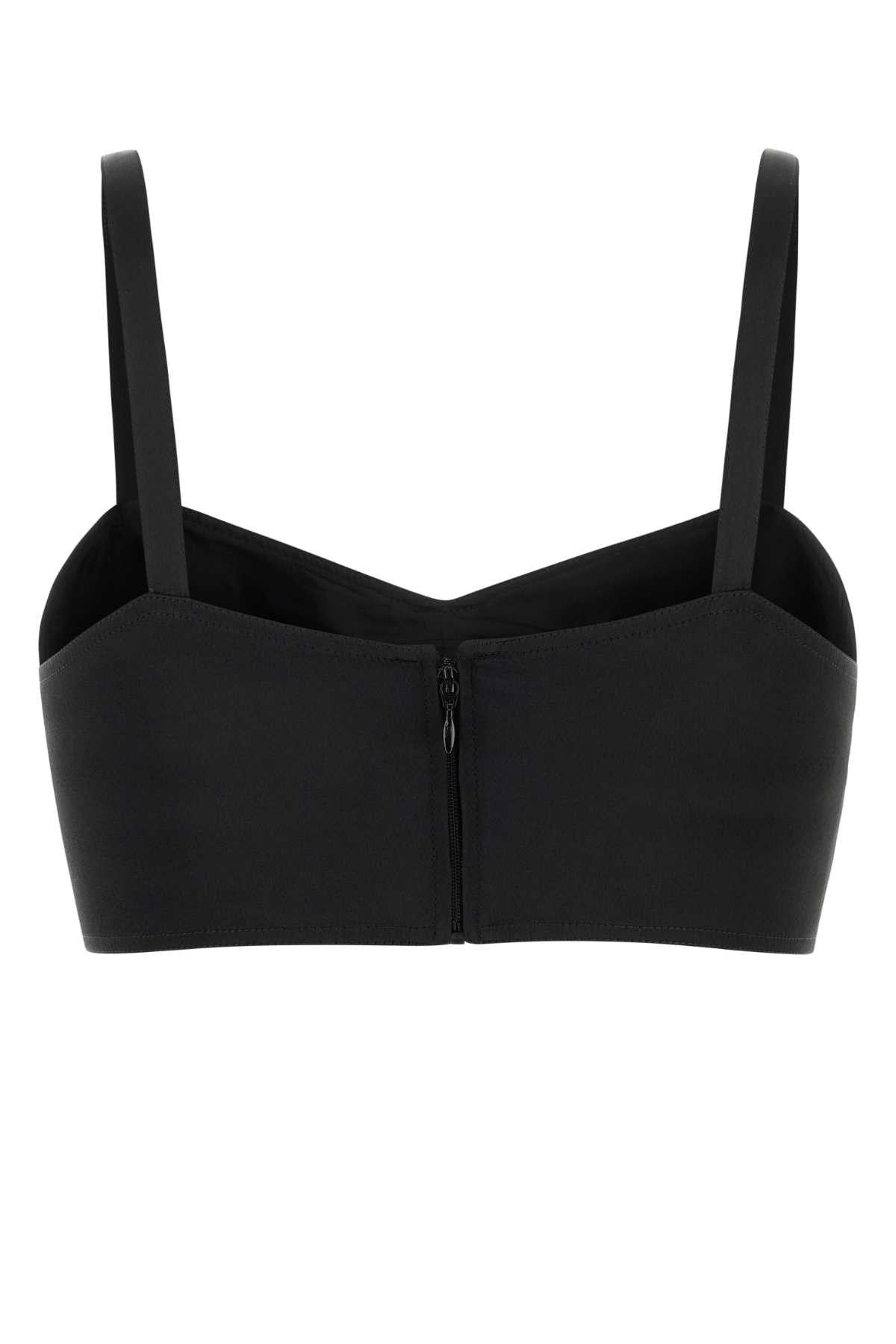 Prada Black Satin Crop-Top Size M / US 6-8 / IT 42-44 - 2 Thumbnail
