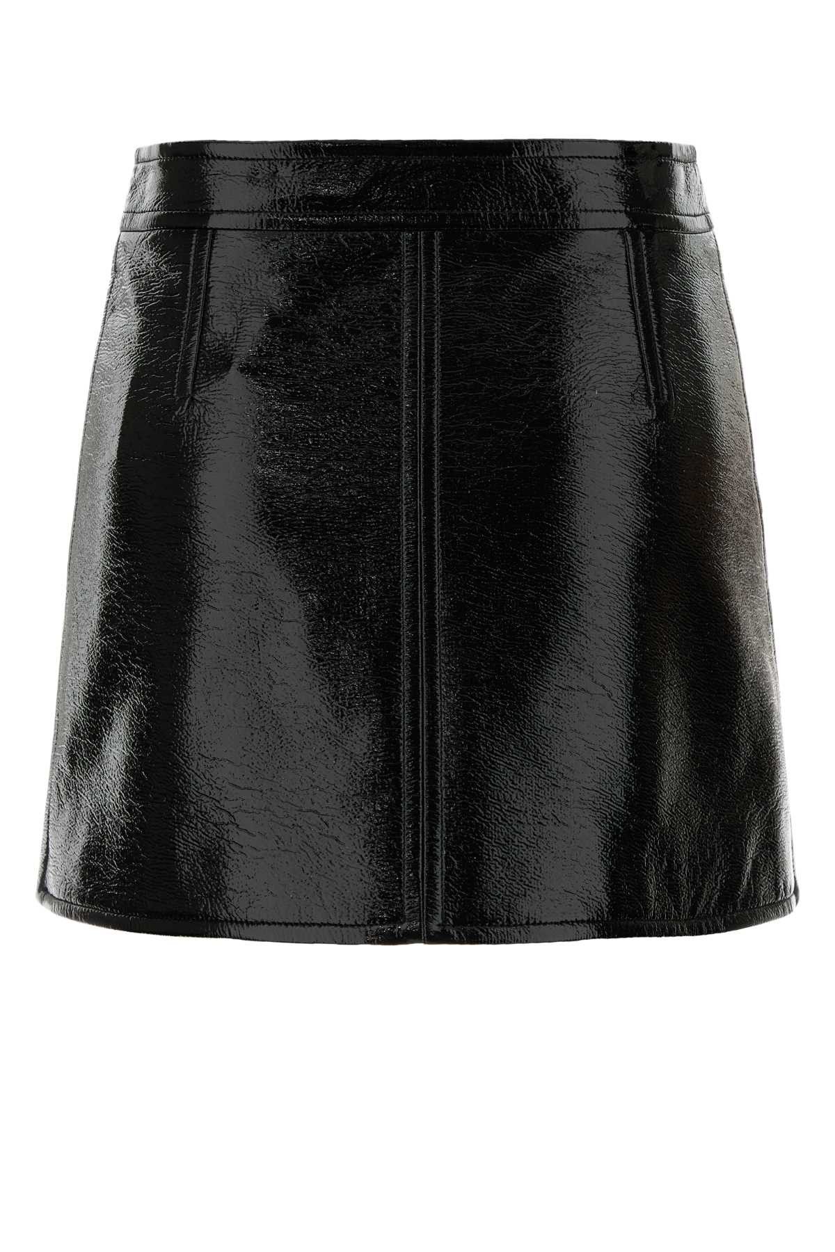 Black Vinyl Mini Skirt