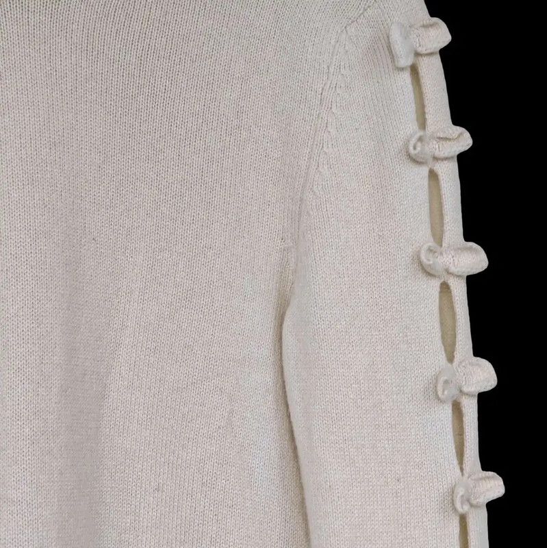 Chanel Chanel White Wool Long Sleeve Sweater 0089 Size M / US 6-8 / IT 42-44 - 4 Thumbnail