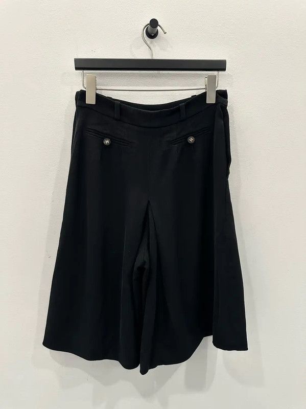 Chanel Chanel Black Wool Women's Shorts 0089 Size 23" - 2 Thumbnail
