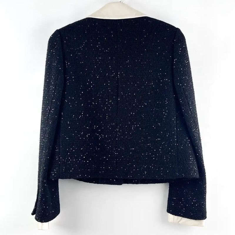 Chanel Chanel Black Cotton Women's Cardigan 0089 Size ONE SIZE - 2 Thumbnail