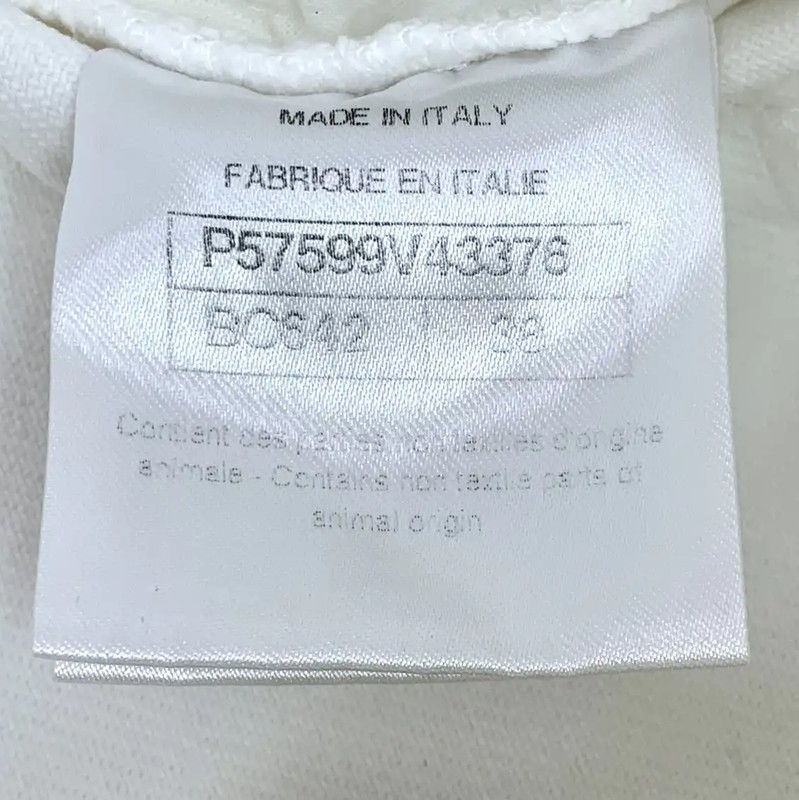 Chanel Chanel White Cotton Women's Shorts with Metallic Hem 0089 Size 23" - 6 Thumbnail