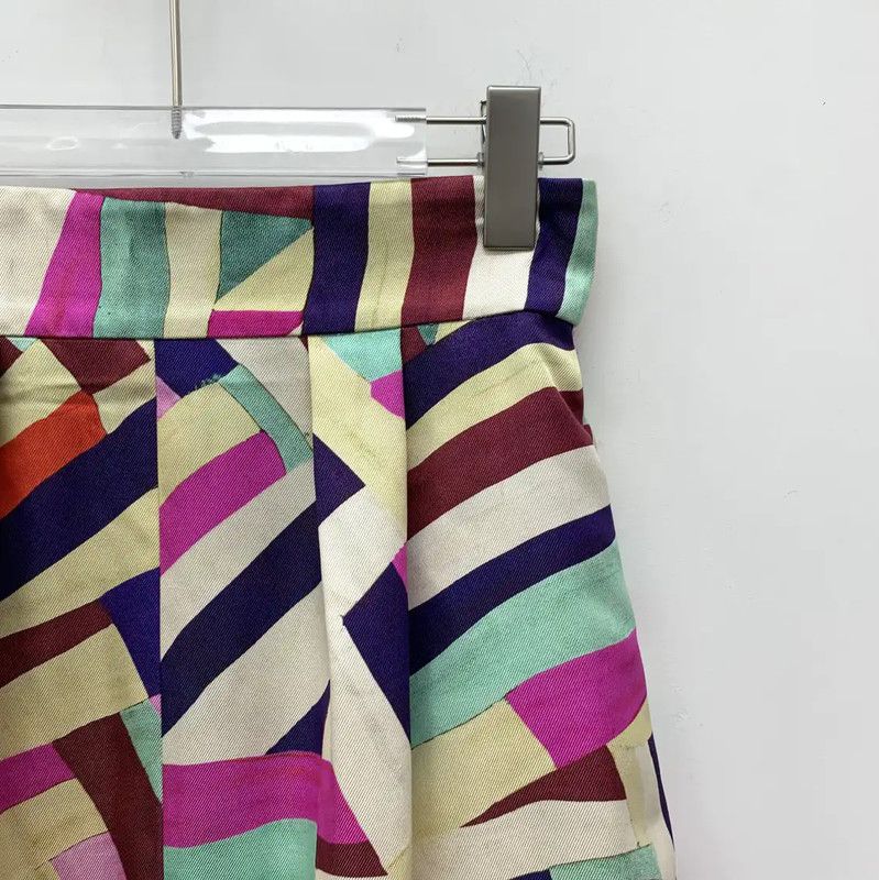 Chanel Chanel Colorful Silk Midi Skirt 0089 Size 23" - 3 Thumbnail