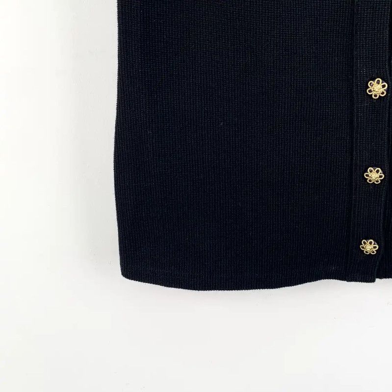 Chanel Chanel Black Cotton Short Sleeve Cardigan 0089 Size M / US 6-8 / IT 42-44 - 4 Thumbnail